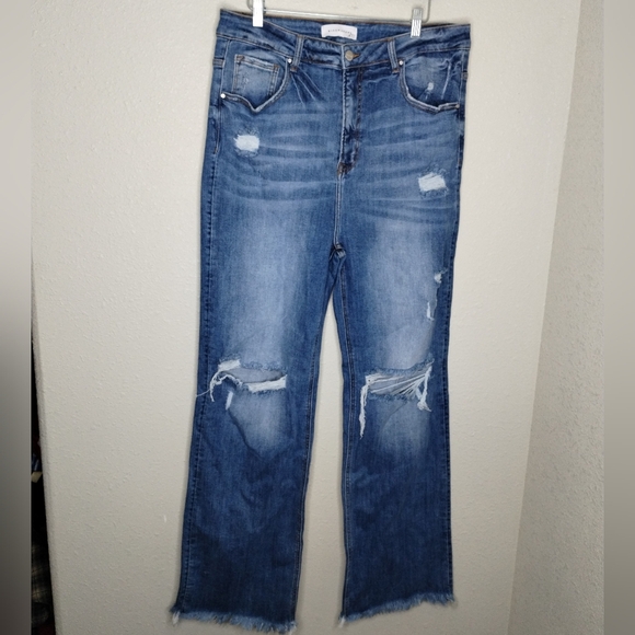 Risen Jeans High Rise Straight Jean Women's Plus Size 2X - Picture 2 of 7